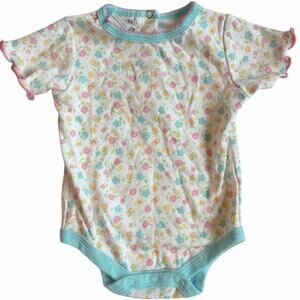 2000s Babyworks Short Sleeve Floral One Piece Baby Girls 0-3M